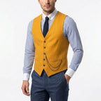 Men’s Single Breasted Vest – Tailored Multi Button V Neck