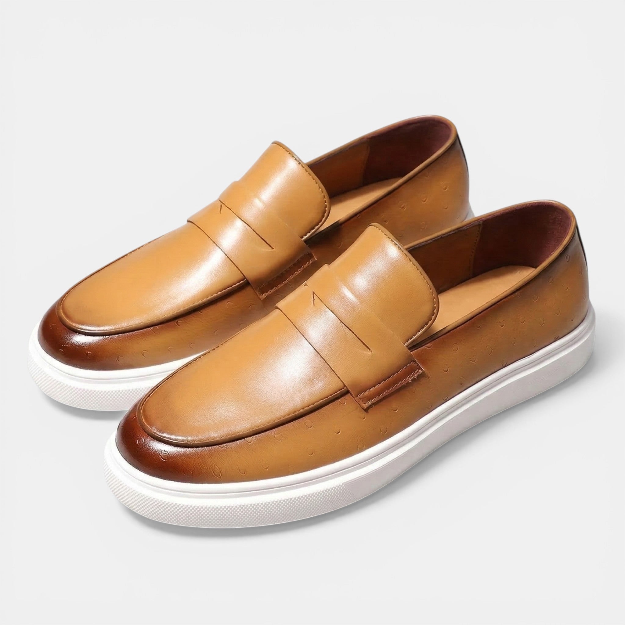 Men’s Slip-On Loafer Shoes – Round Toe Low Top Design