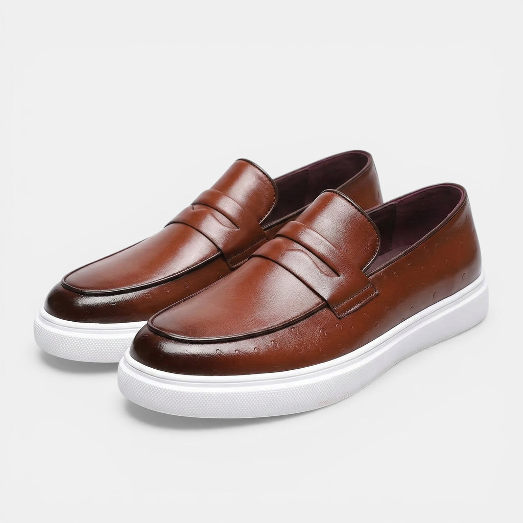 Men’s Slip-On Loafer Shoes – Round Toe Low Top Design