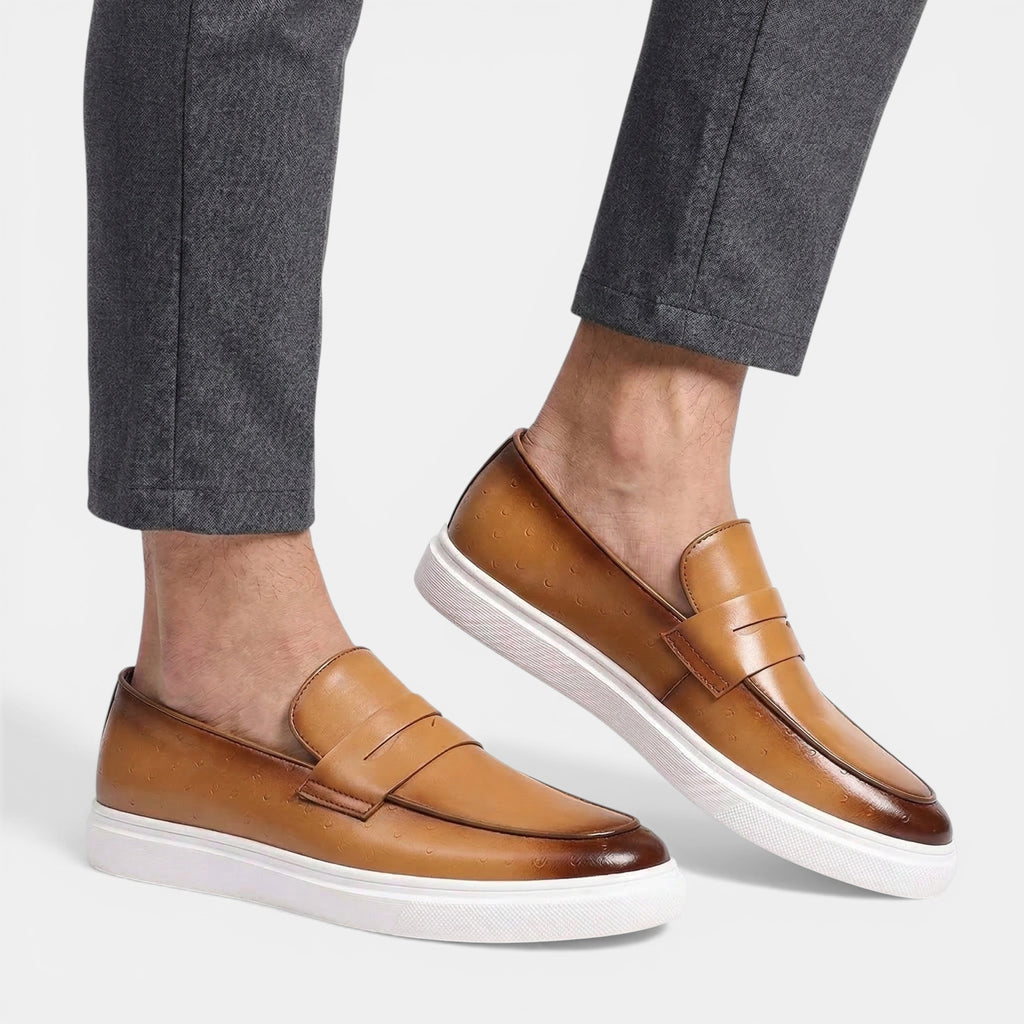 Men’s Slip-On Loafer Shoes – Round Toe Low Top Design