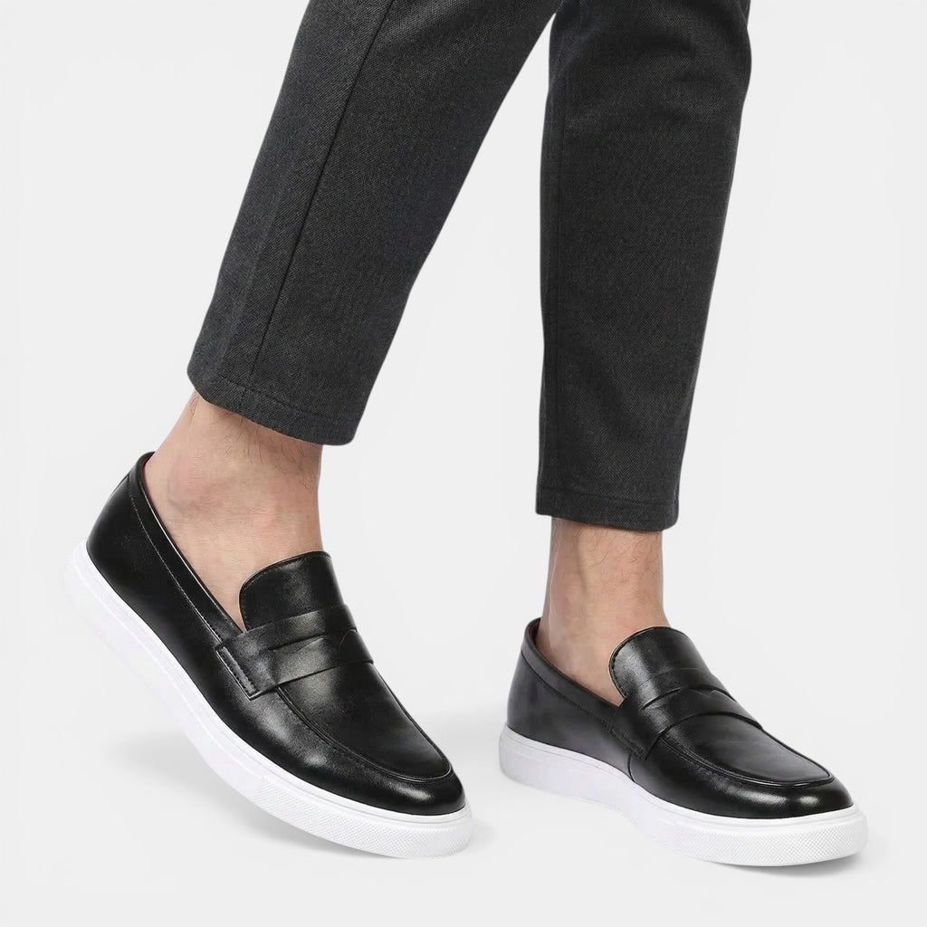 Men’s Slip-On Loafer Shoes – Round Toe Low Top Design