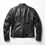Men’s Faux Leather Zip-Up Jacket – Multi-Pocket Slim Fit Design