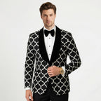 Men’s Tailored Fit Checkered Suit – Single Breasted One Button Party