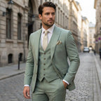 Men’s Tailored Fit 3-Piece Suit – Single Breasted One Button Wedding