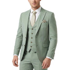Men’s Tailored Fit 3-Piece Suit – Single Breasted One Button Wedding