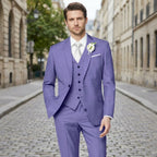 Men’s Formal Notch Tailored Fit Suit – Single Breasted One Button Wedding Party