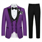 Men’s Tailored Single Breasted Suit Set – One Button Three Piece