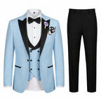 Men’s Tailored Single Breasted Suit Set – One Button Three Piece