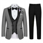 Men’s Tailored Single Breasted Suit Set – One Button Three Piece