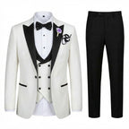 Men’s Tailored Single Breasted Suit Set – One Button Three Piece