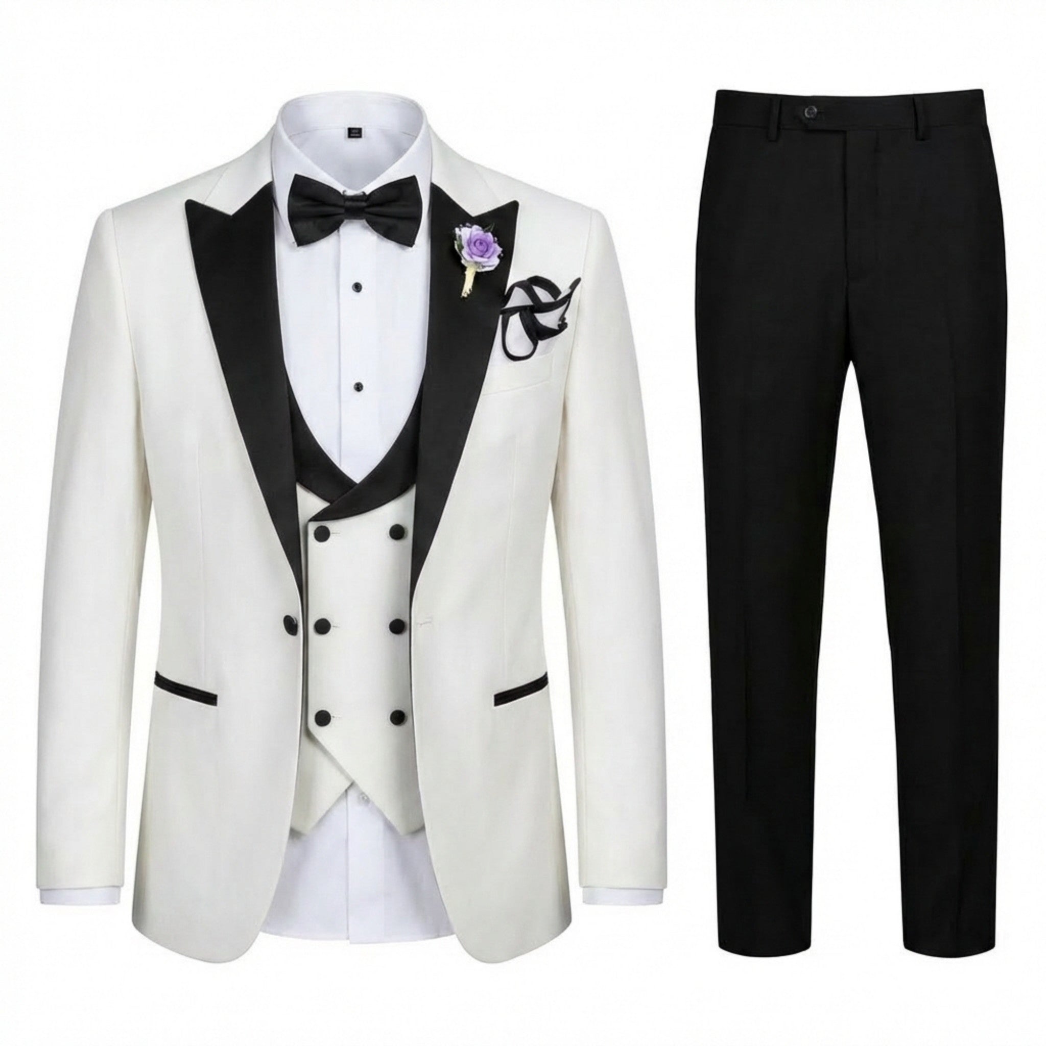 Men’s Tailored Single Breasted Suit Set – One Button Three Piece