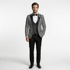 Men’s Tailored Single Breasted Suit Set – One Button Three Piece