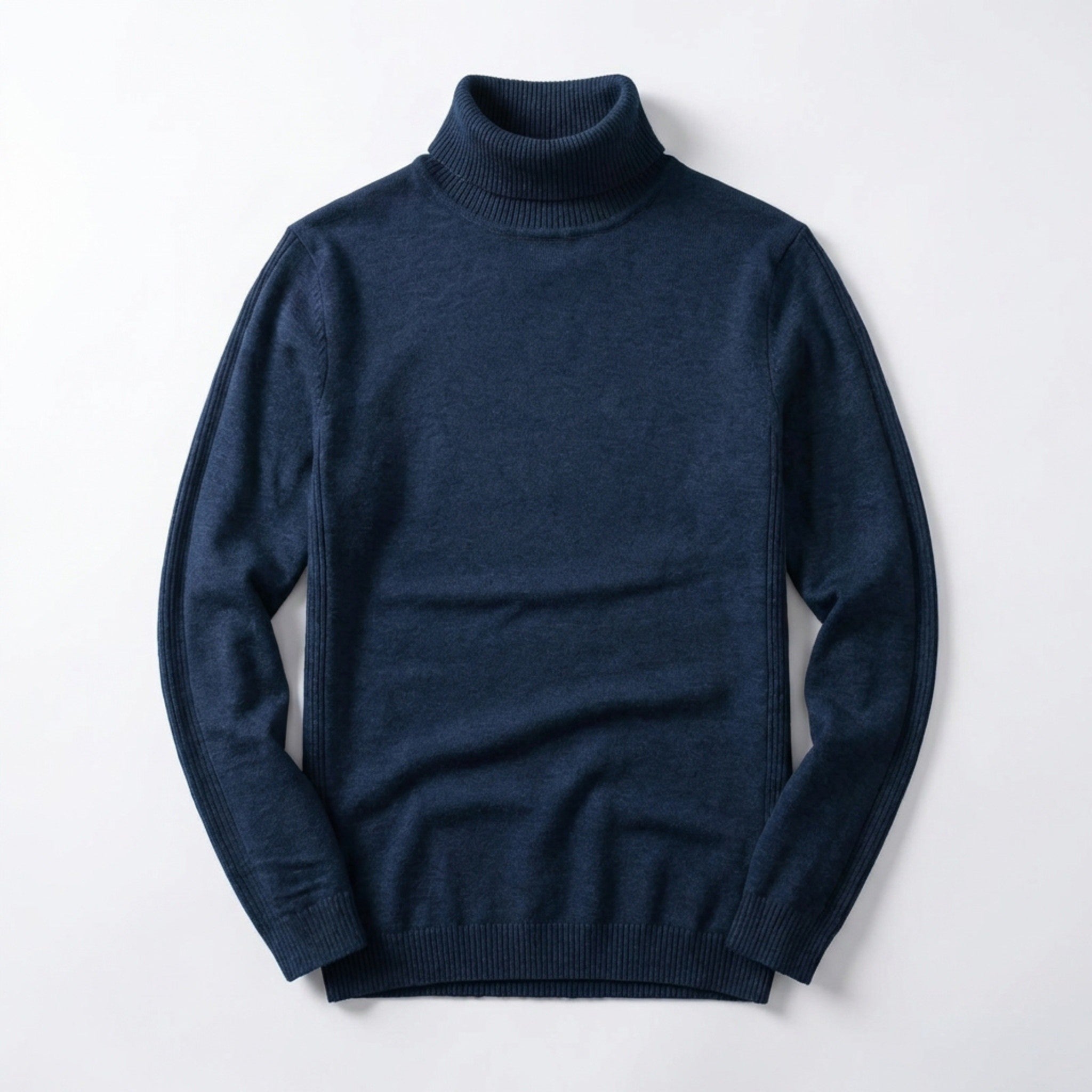 Men’s Turtleneck Knit Sweater – Slim Fit Ribbed Long Sleeve