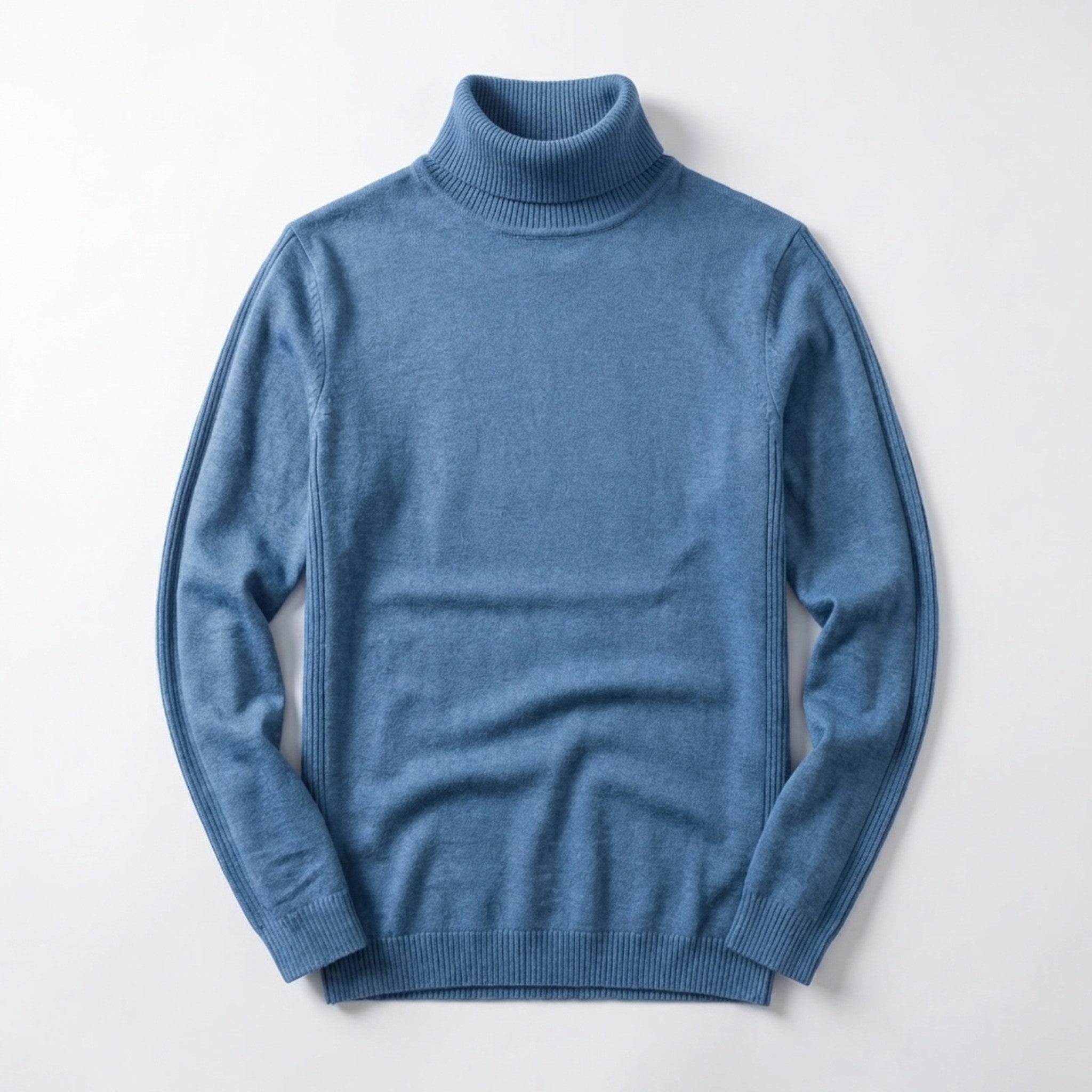 Men’s Turtleneck Knit Sweater – Slim Fit Ribbed Long Sleeve
