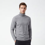 Men’s Turtleneck Knit Sweater – Slim Fit Ribbed Long Sleeve