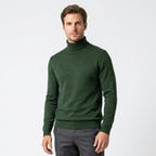 Men’s Turtleneck Knit Sweater – Slim Fit Ribbed Long Sleeve