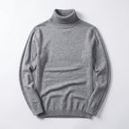 Men’s Turtleneck Knit Sweater – Slim Fit Ribbed Long Sleeve