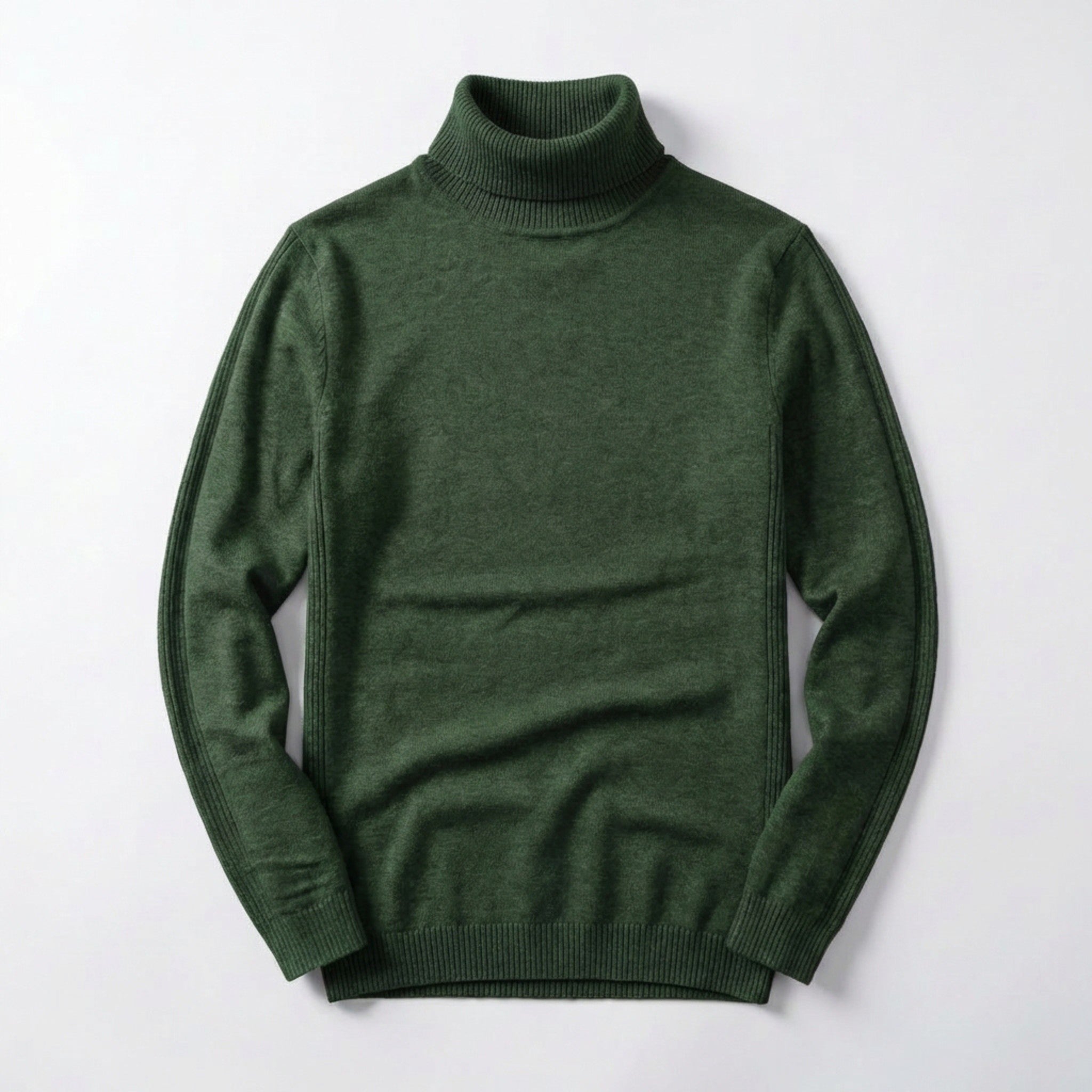 Men’s Turtleneck Knit Sweater – Slim Fit Ribbed Long Sleeve