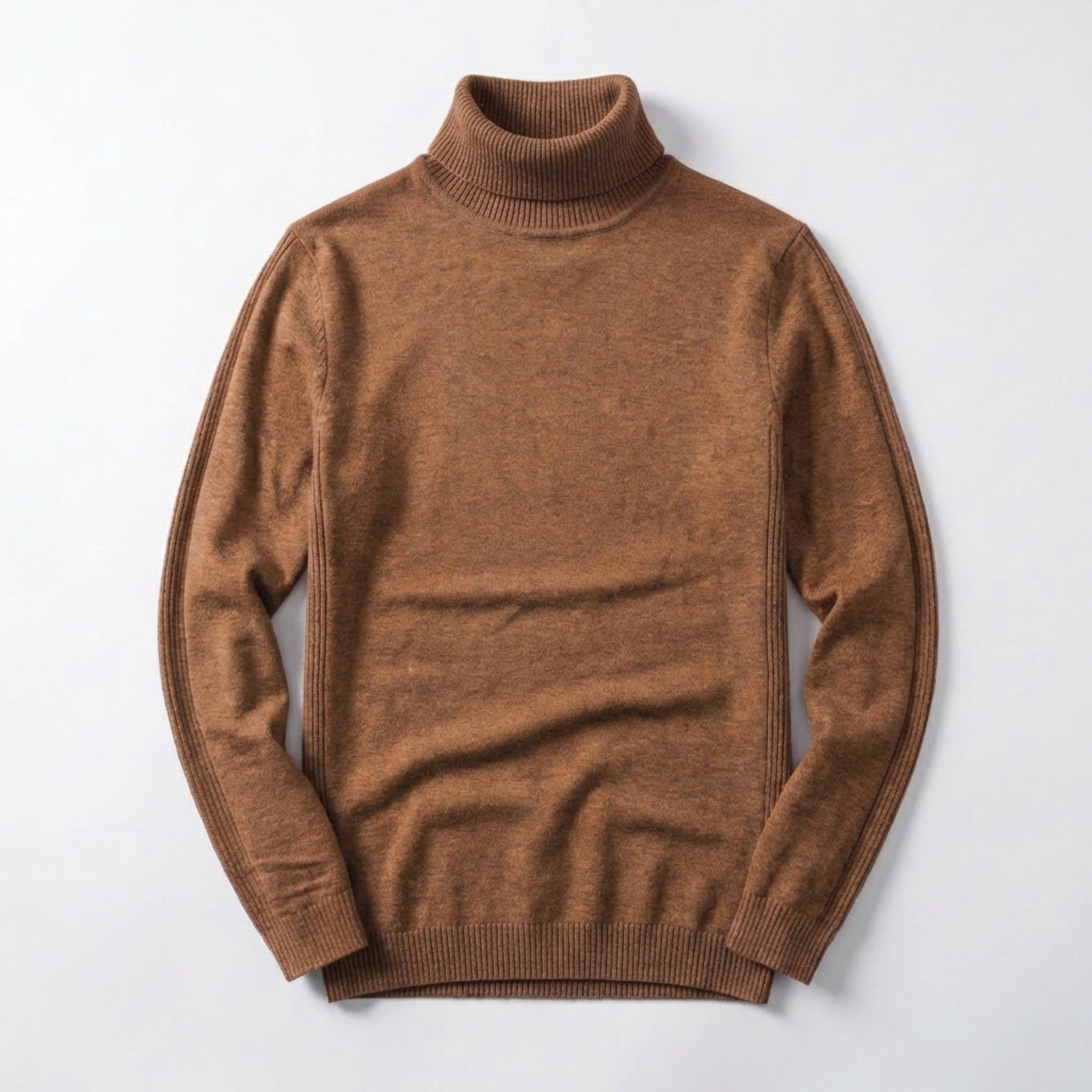 Men’s Turtleneck Knit Sweater – Slim Fit Ribbed Long Sleeve