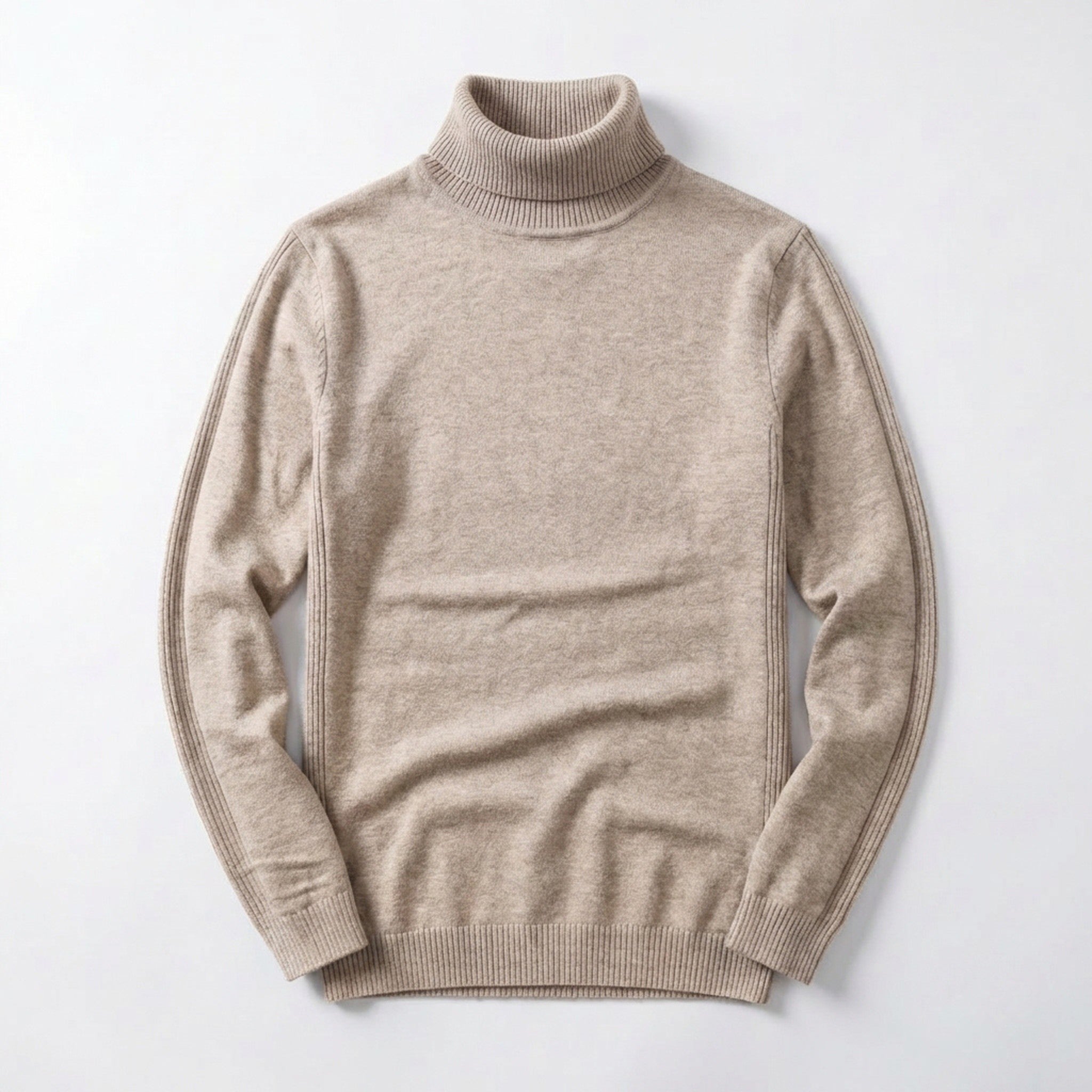 Men’s Turtleneck Knit Sweater – Slim Fit Ribbed Long Sleeve