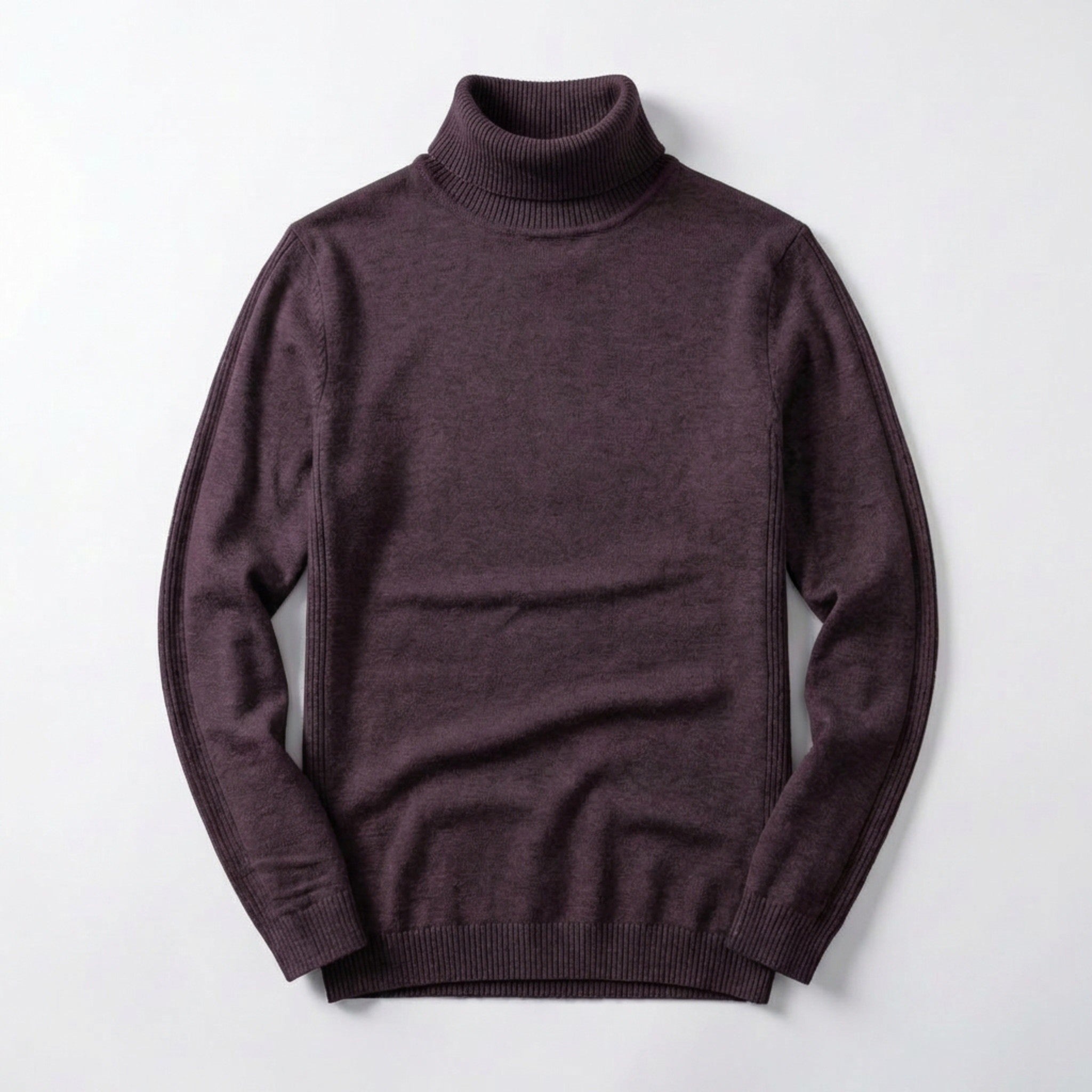 Men’s Turtleneck Knit Sweater – Slim Fit Ribbed Long Sleeve
