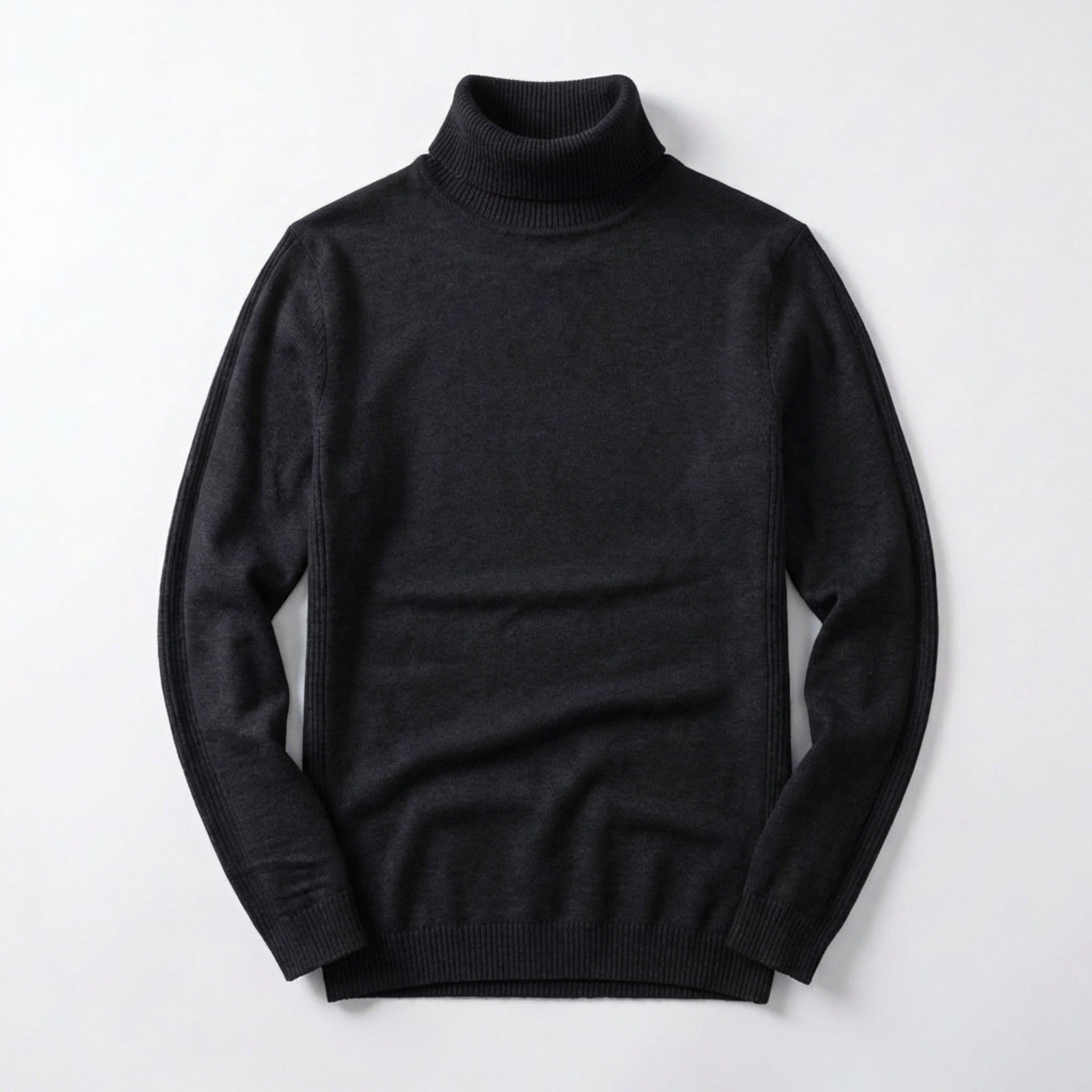 Men’s Turtleneck Knit Sweater – Slim Fit Ribbed Long Sleeve