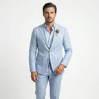 Men’s Tailored Single Breasted Suit Set – Linen Blend