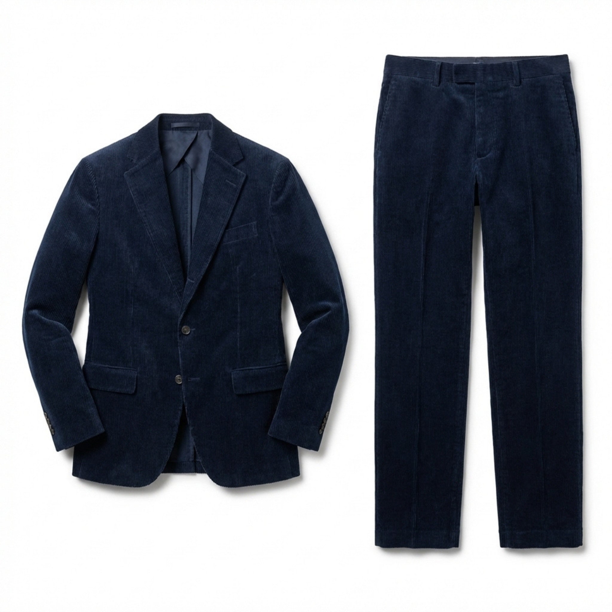 Men’s Tailored Single Breasted Suit Set – Two Button Corduroy