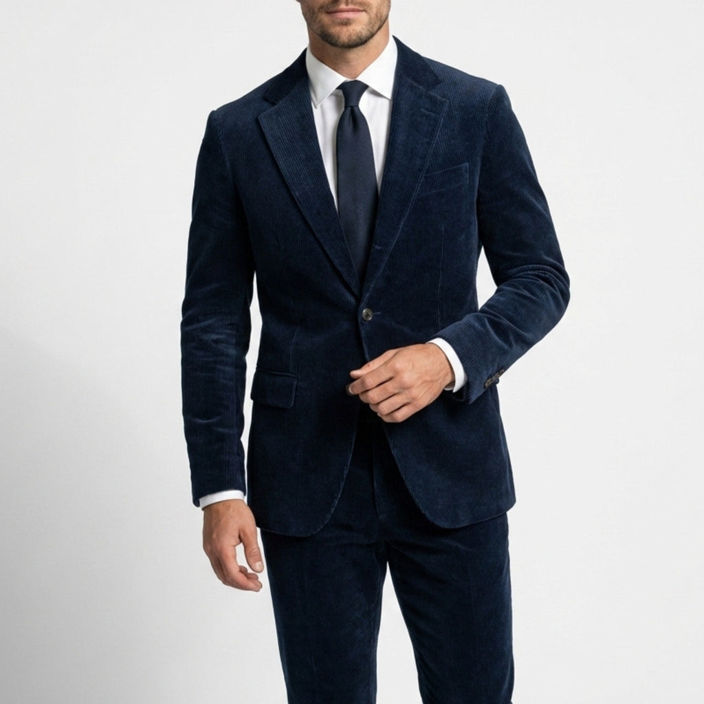 Men’s Tailored Single Breasted Suit Set – Two Button Corduroy