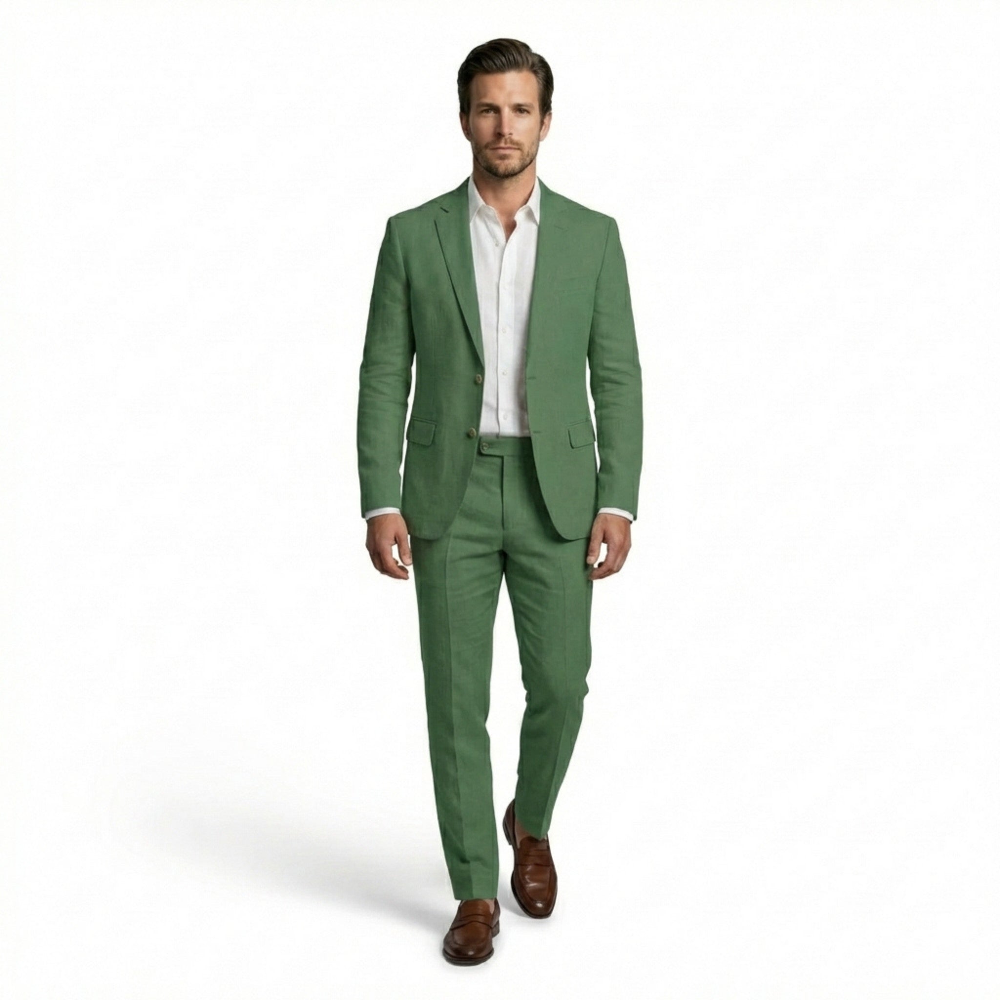 Men’s Tailored Single Breasted Suit Set – Linen Look
