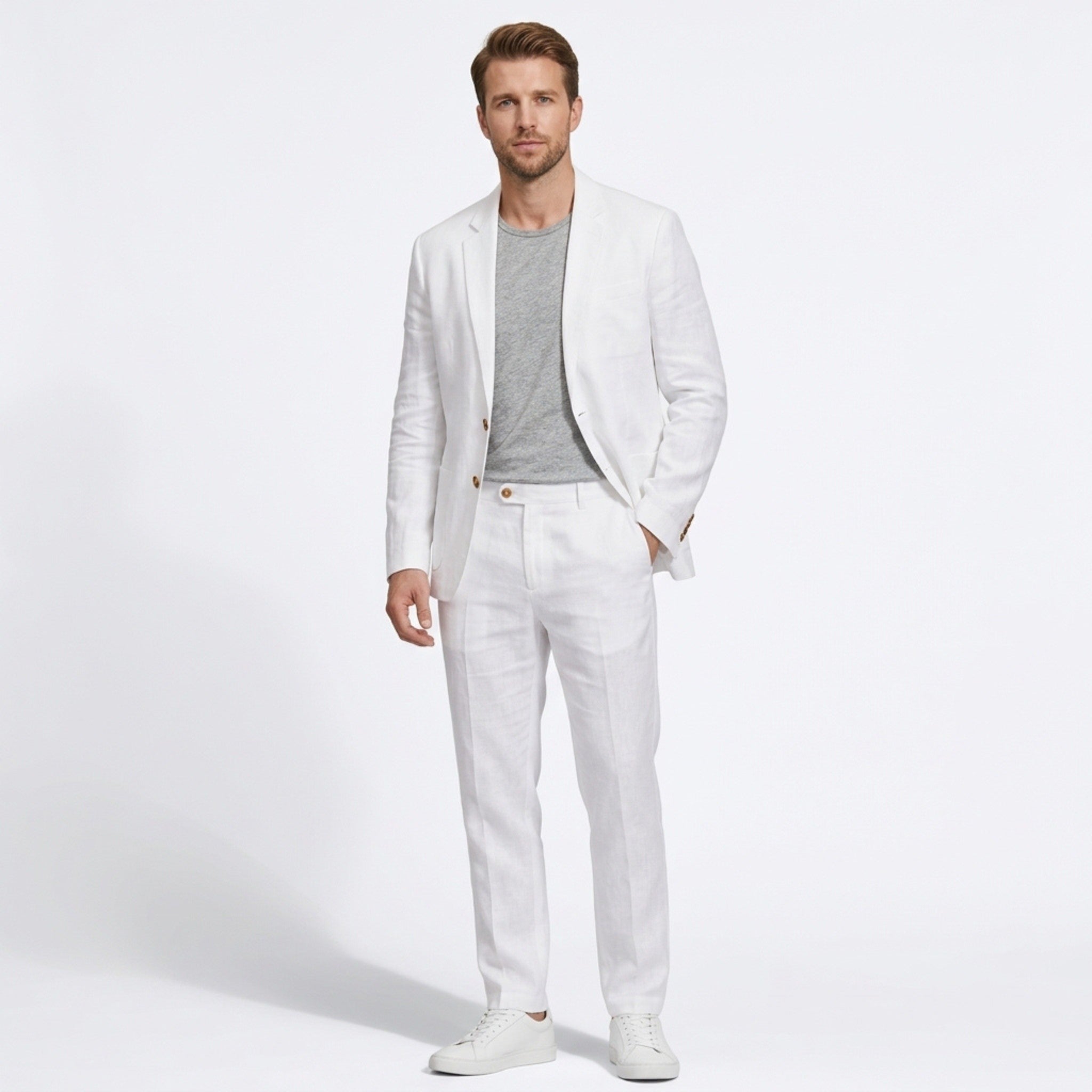 Men’s Two-Piece Casual Suit – Notch Lapel Design