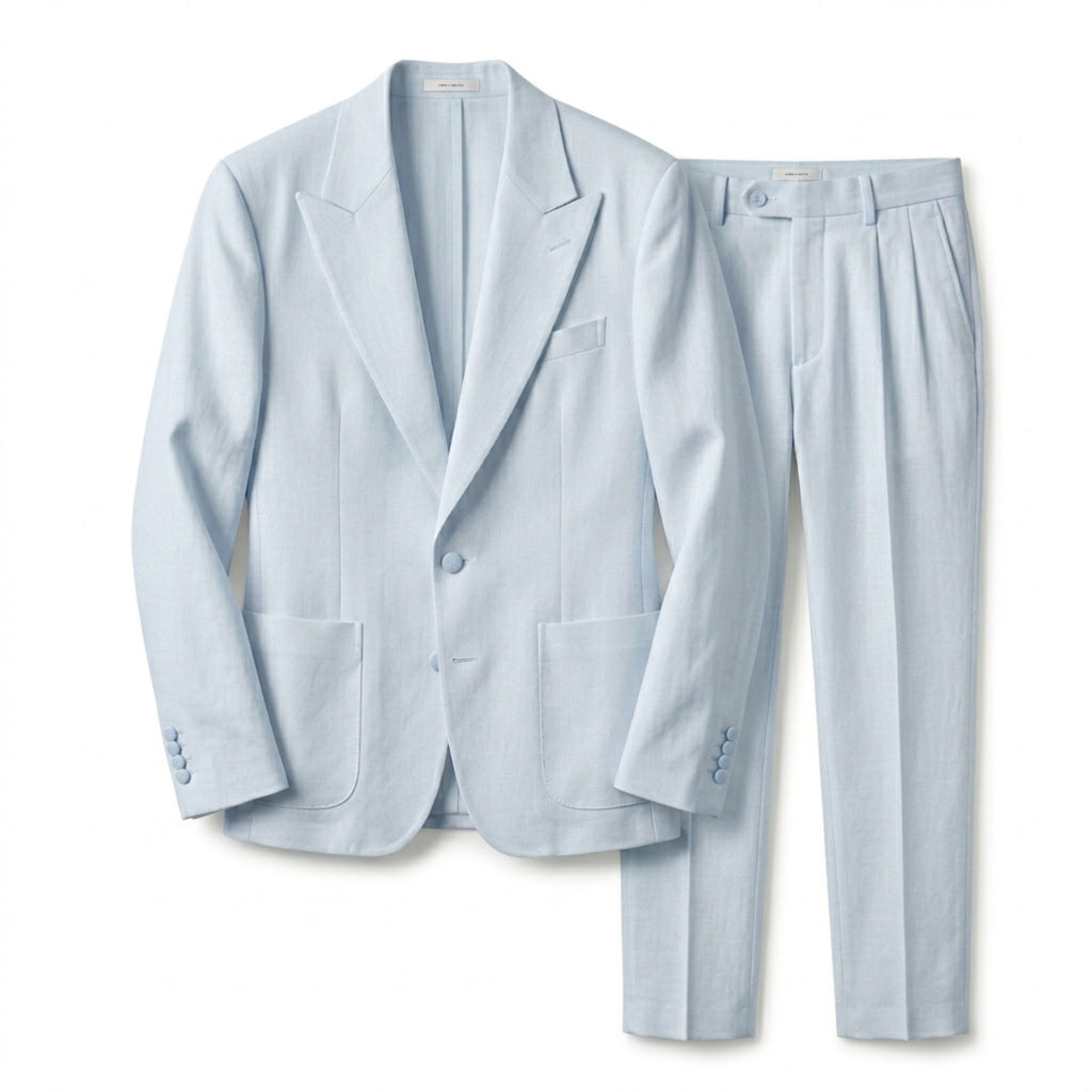 Men’s Two-Piece Suit Set – Peak Lapel Design