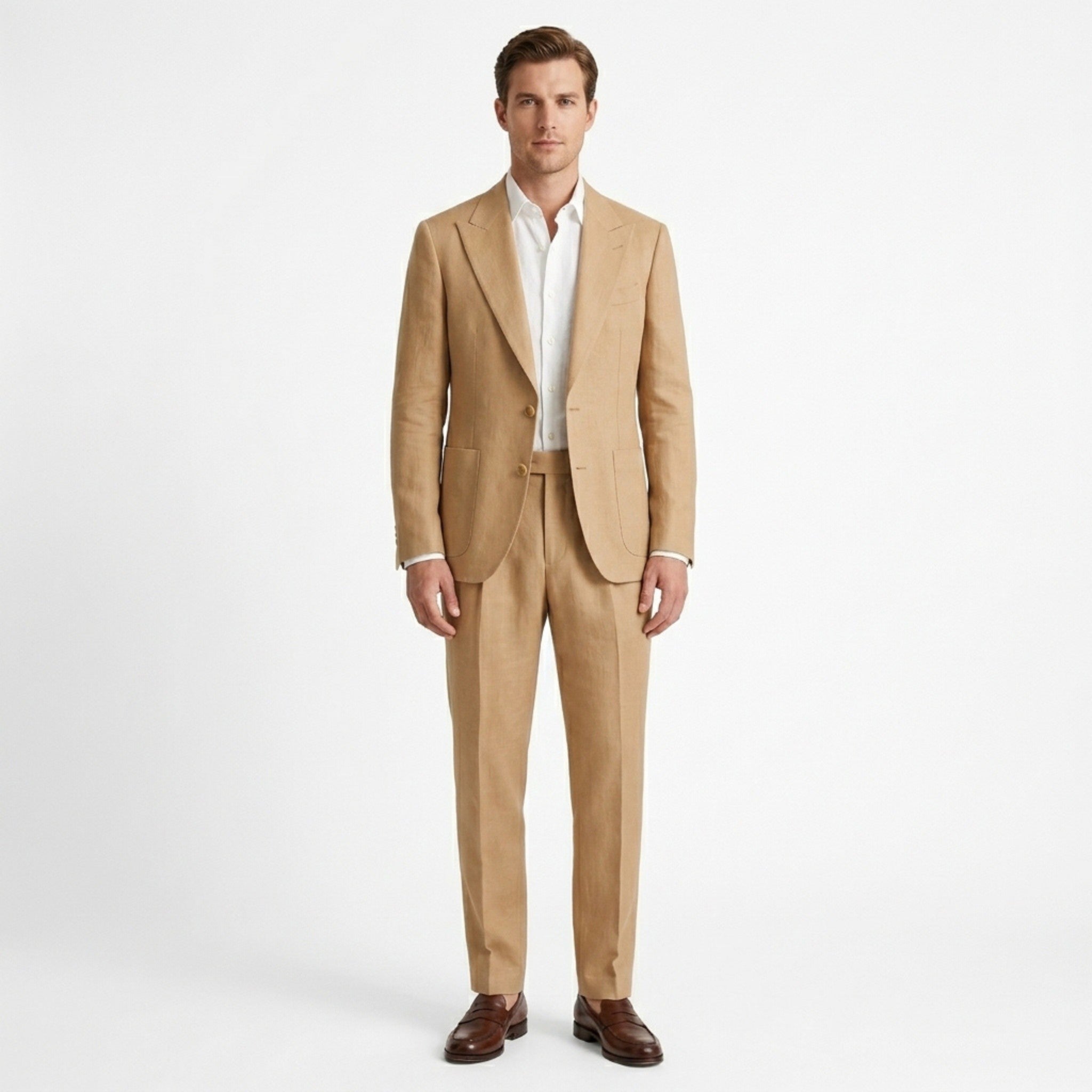Men’s Two-Piece Suit Set – Peak Lapel Design