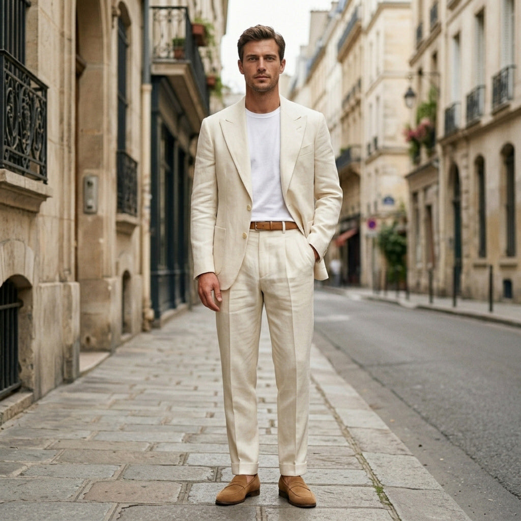 Men’s Two-Piece Suit Set – Peak Lapel Design