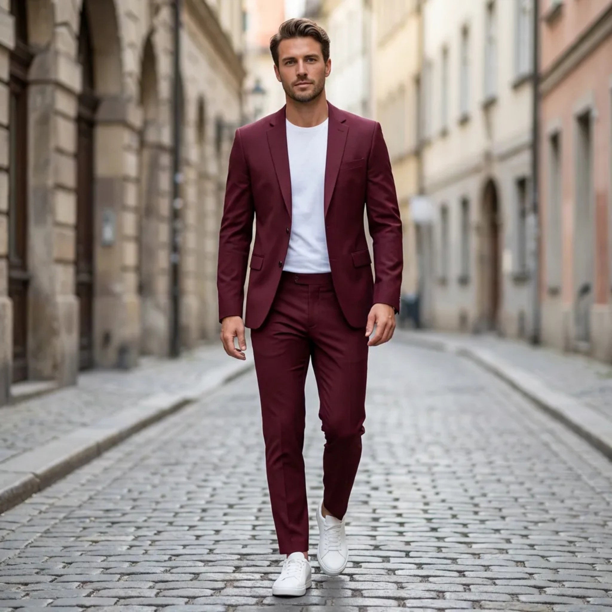 Men’s Two Piece Suit Set – Tailored Jacket and Trousers