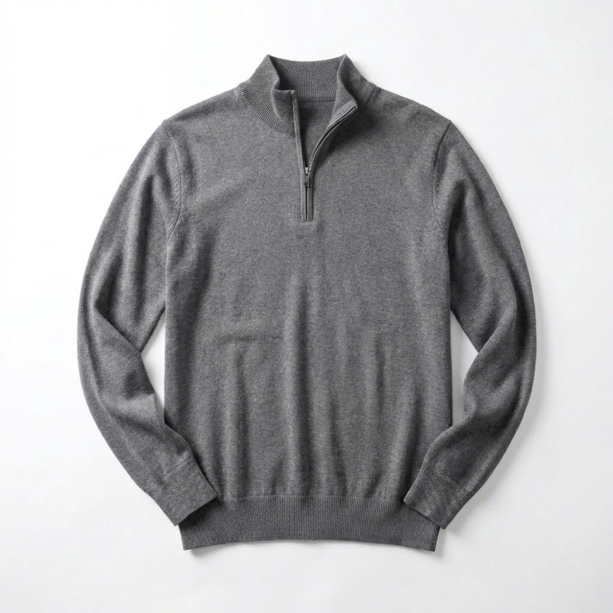 Men’s Zip Neck Sweater – Long Sleeve Slim Fit Pullover