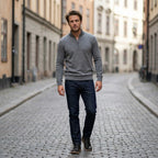 Men’s Zip Neck Sweater – Long Sleeve Slim Fit Pullover