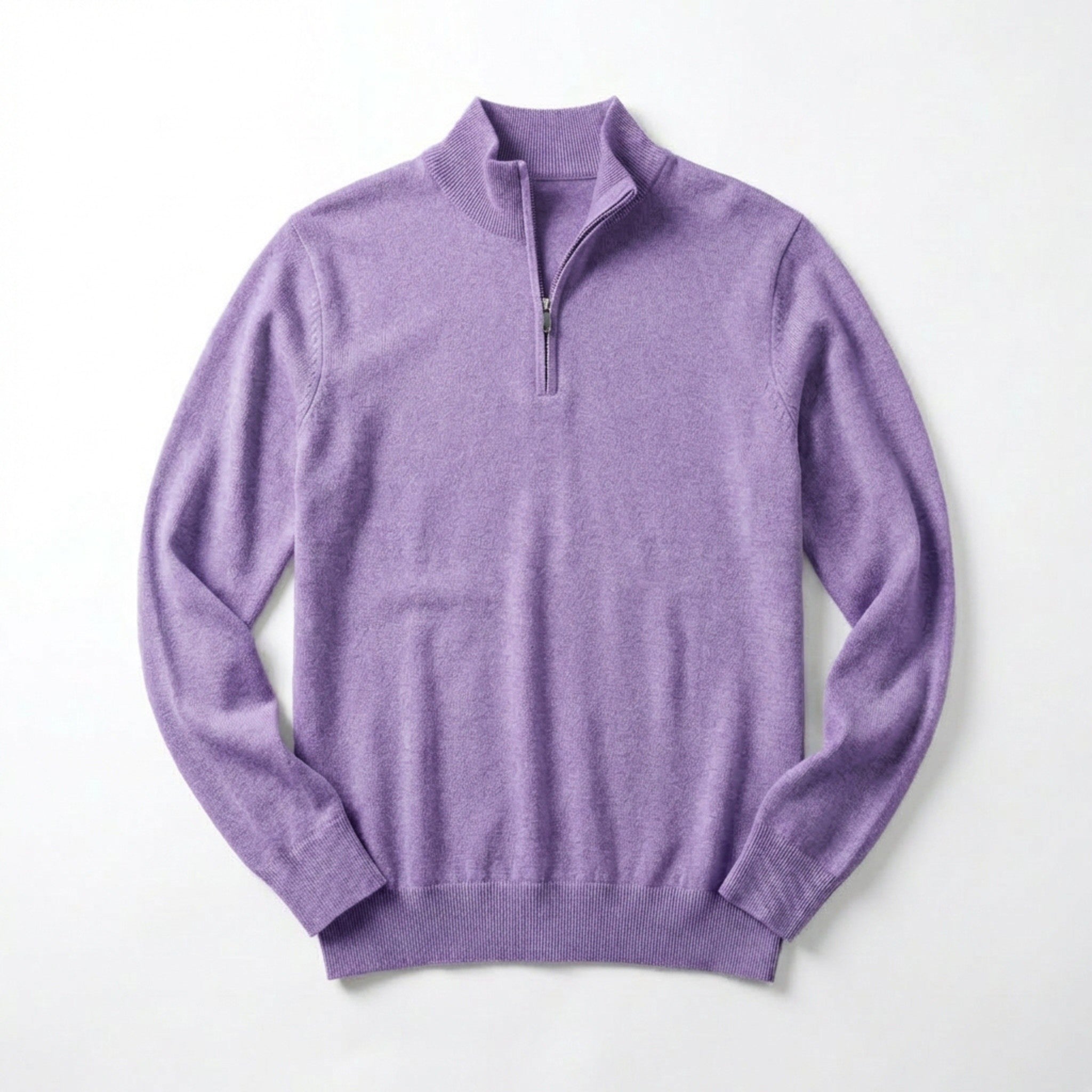 Men’s Zip Neck Sweater – Long Sleeve Slim Fit Pullover