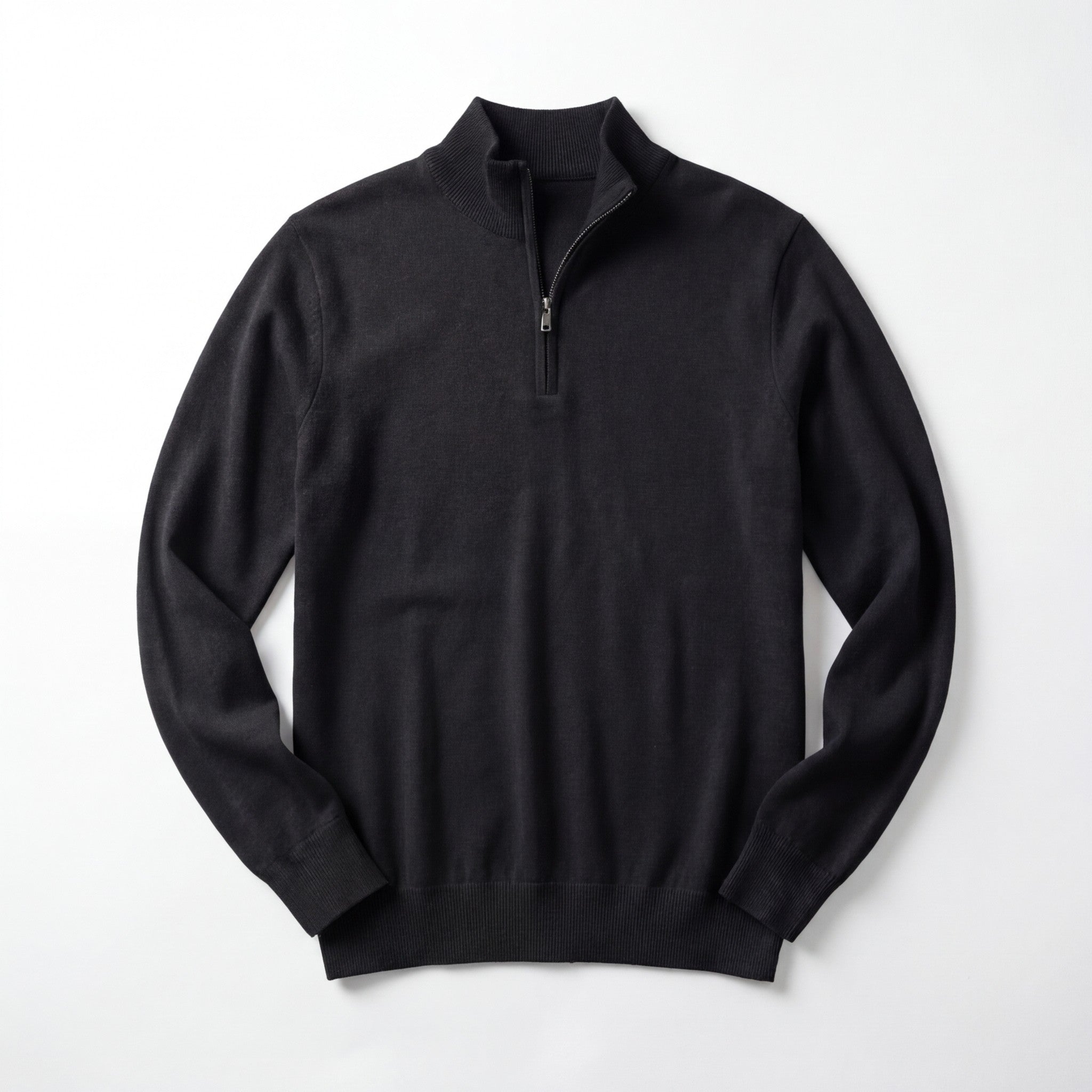 Men’s Zip Neck Sweater – Long Sleeve Slim Fit Pullover