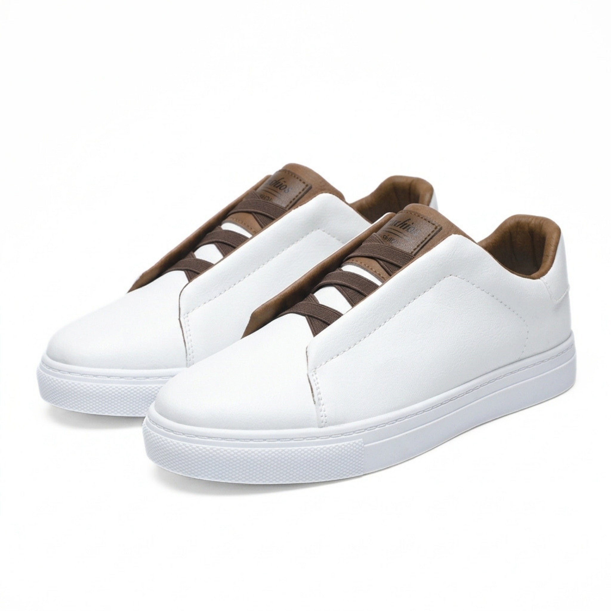 Men's Premium Leather Look Slip-On Sneakers