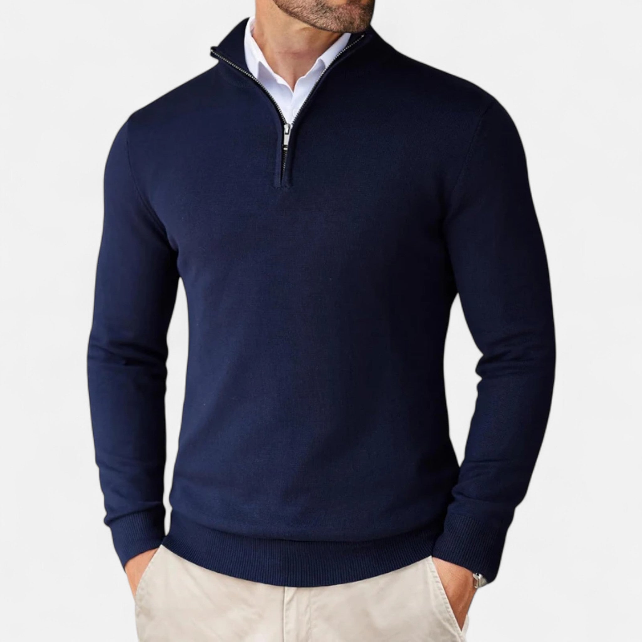 Aveline the Label | Men’s Lightweight Sweater with Quarter-Zip