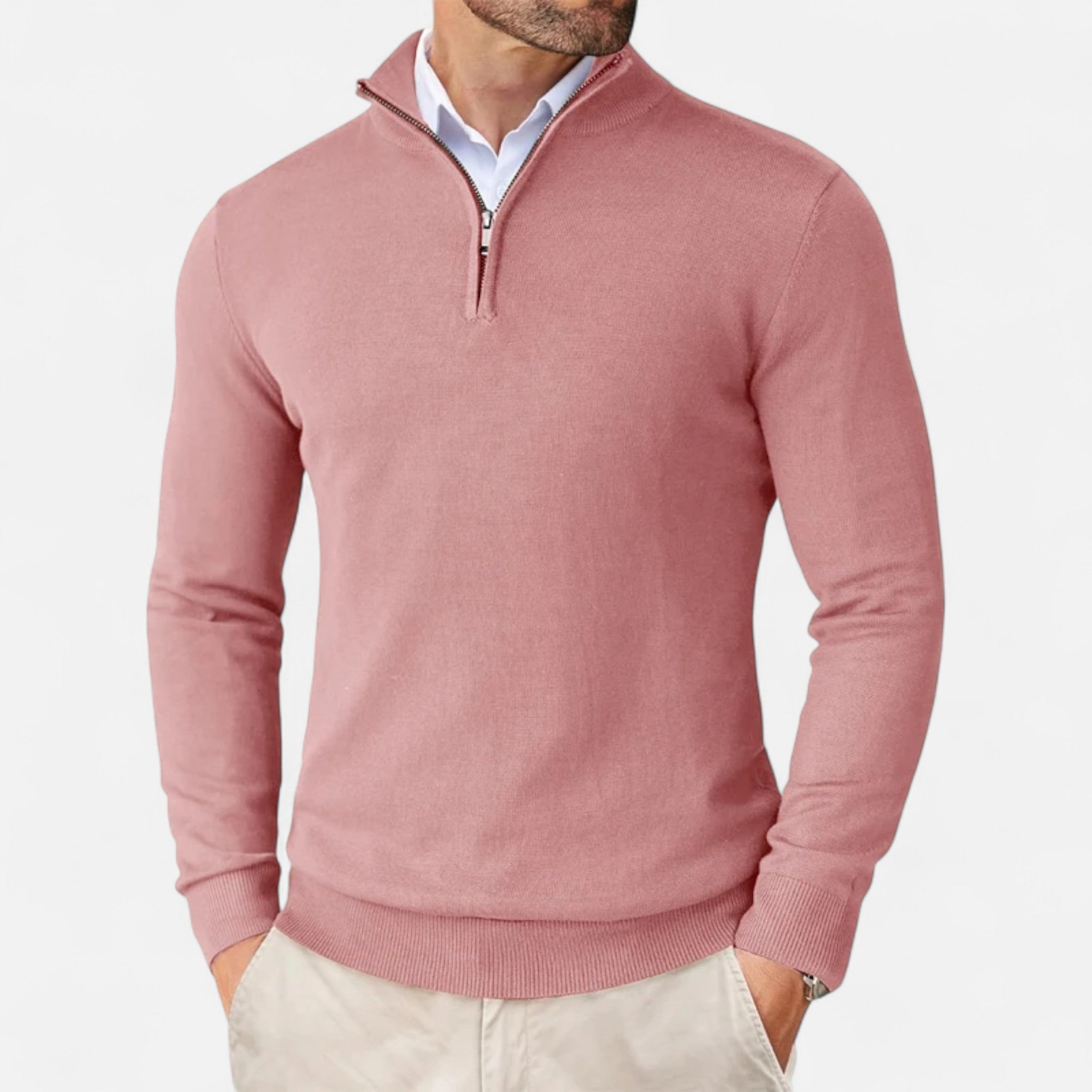 Aveline the Label | Men’s Lightweight Sweater with Quarter-Zip