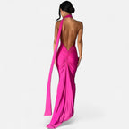 Aveline the Label | Women’s Backless Scarf-Tie Evening Dress