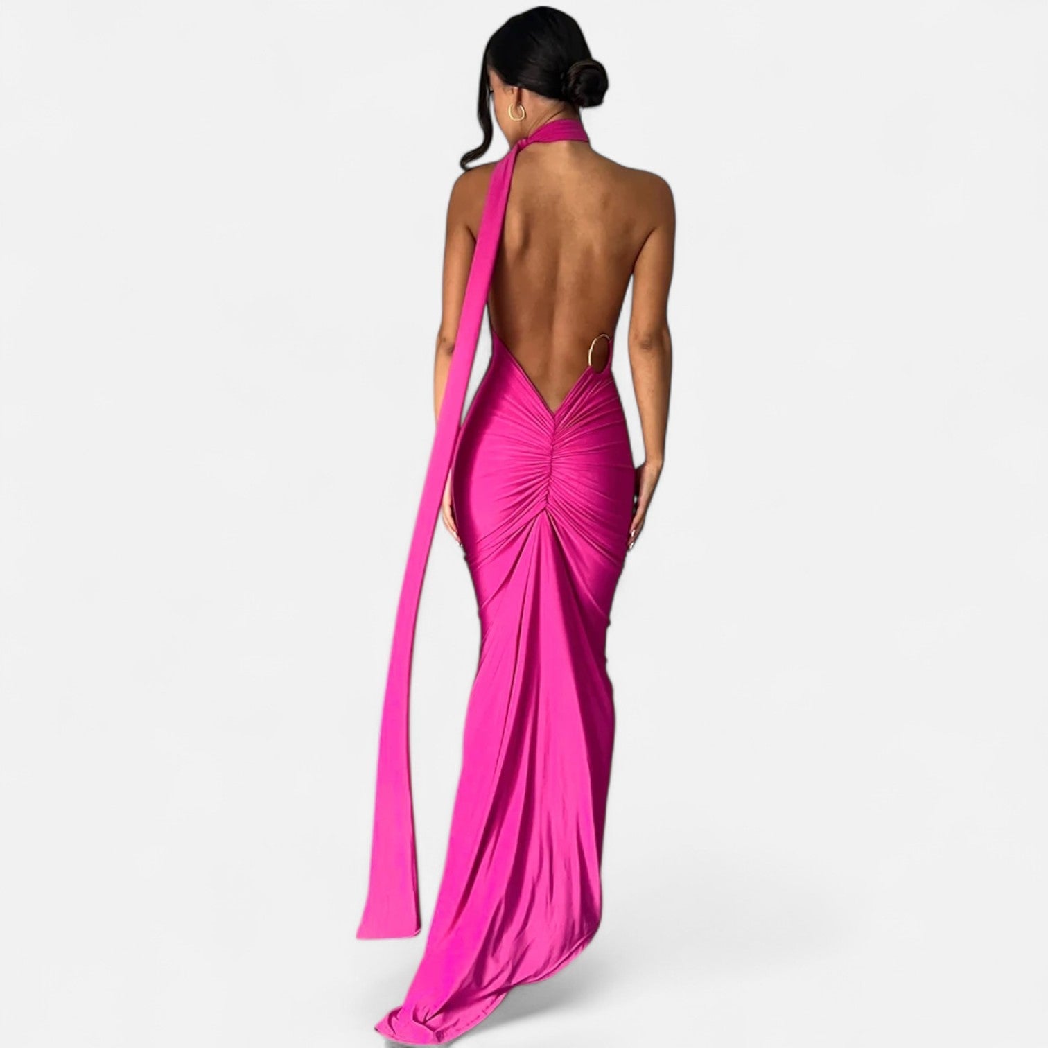 Aveline the Label | Women’s Backless Scarf-Tie Evening Dress