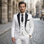 Men’s Single Breasted Suit Set – Tailored Two Button Patterned