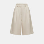 Women’s Belted Wide-Leg Shorts – High Waist Solid Color Design