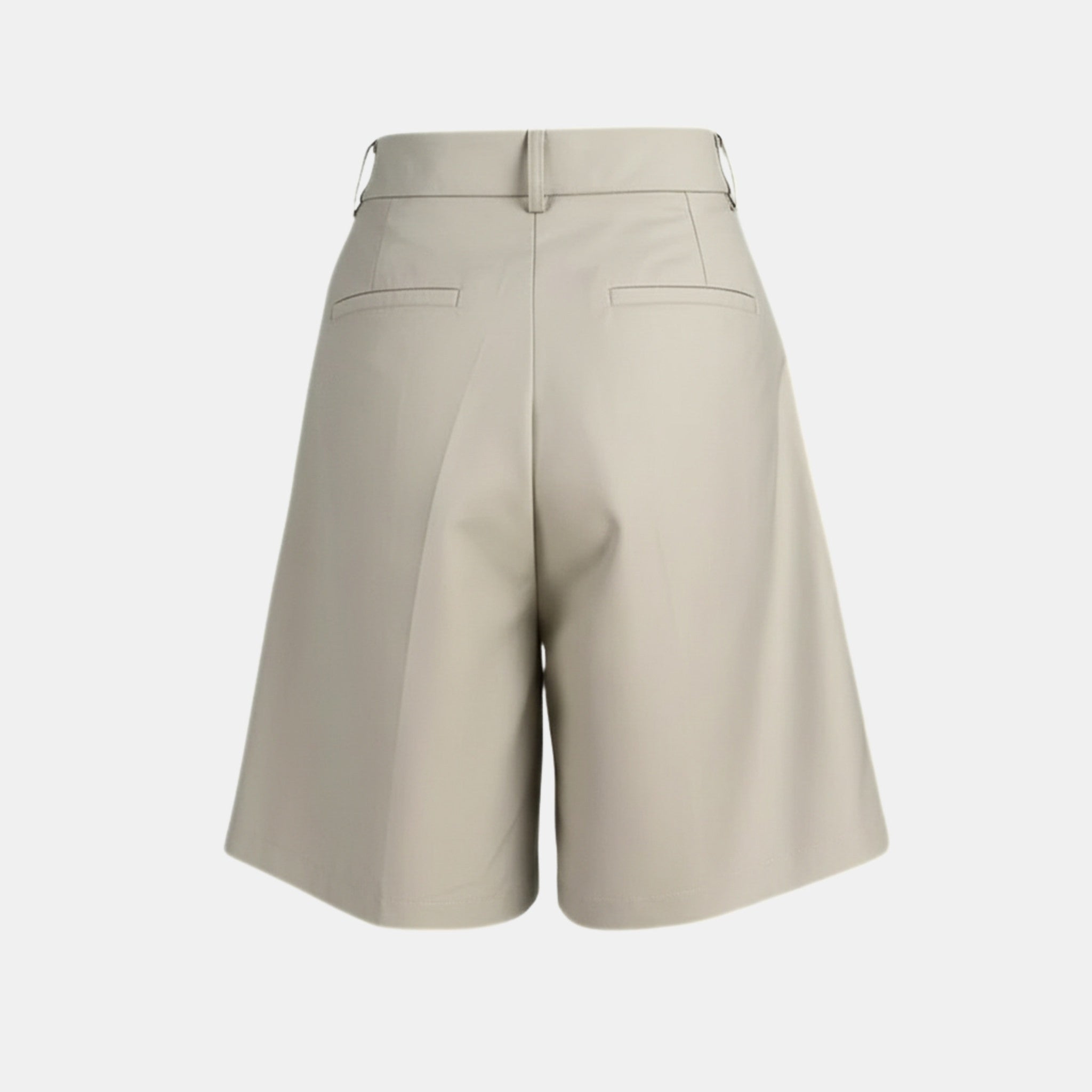 Women’s Belted Wide-Leg Shorts – High Waist Solid Color Design