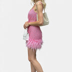 Aveline the Label | Women’s Elegant Feather Cocktail Dress