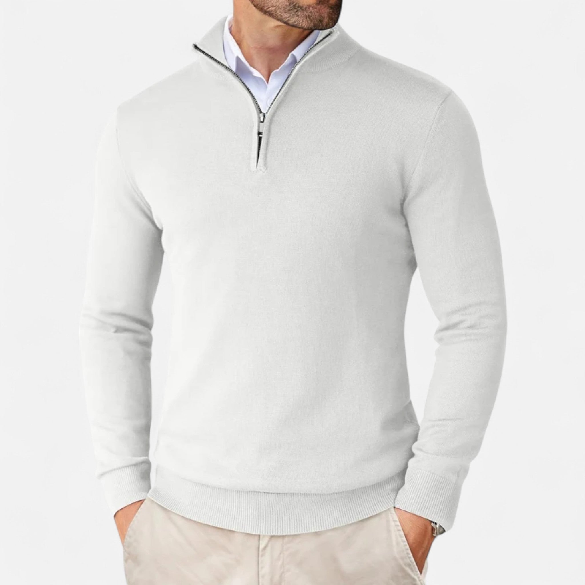 Aveline the Label | Men’s Lightweight Sweater with Quarter-Zip