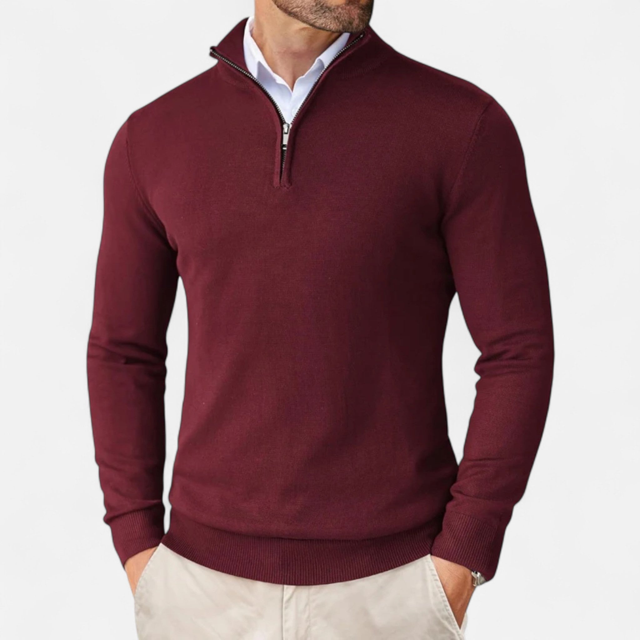Aveline the Label | Men’s Lightweight Sweater with Quarter-Zip